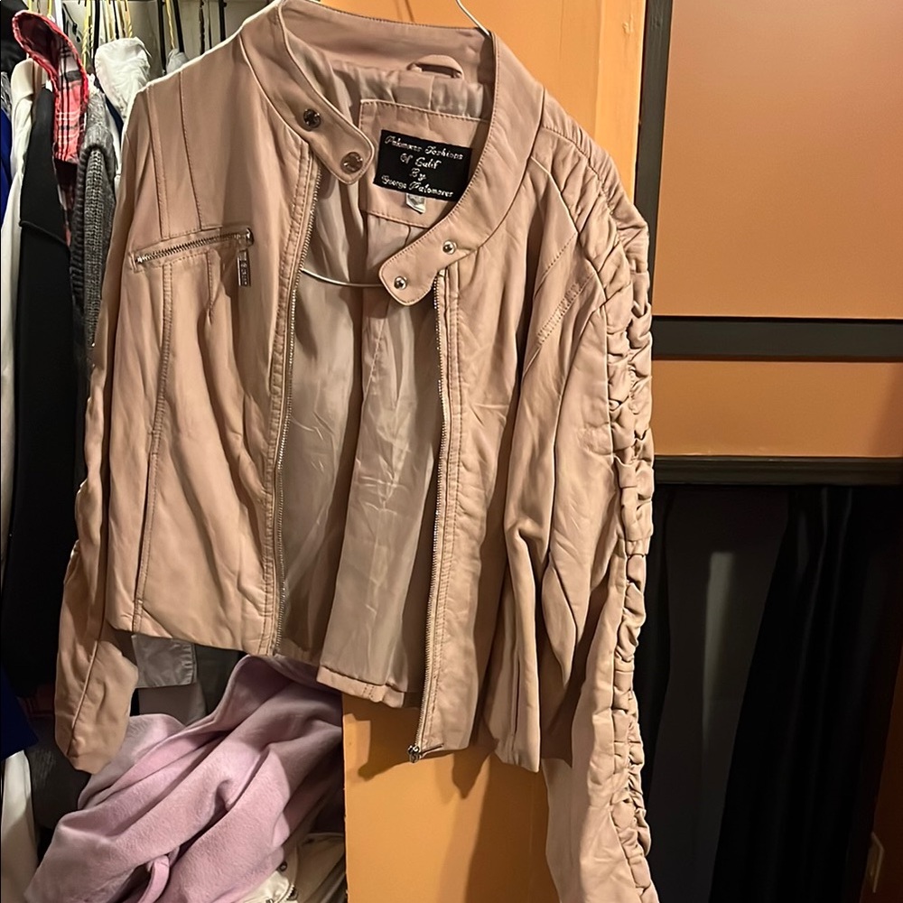 Women's Beige Leather Jacket